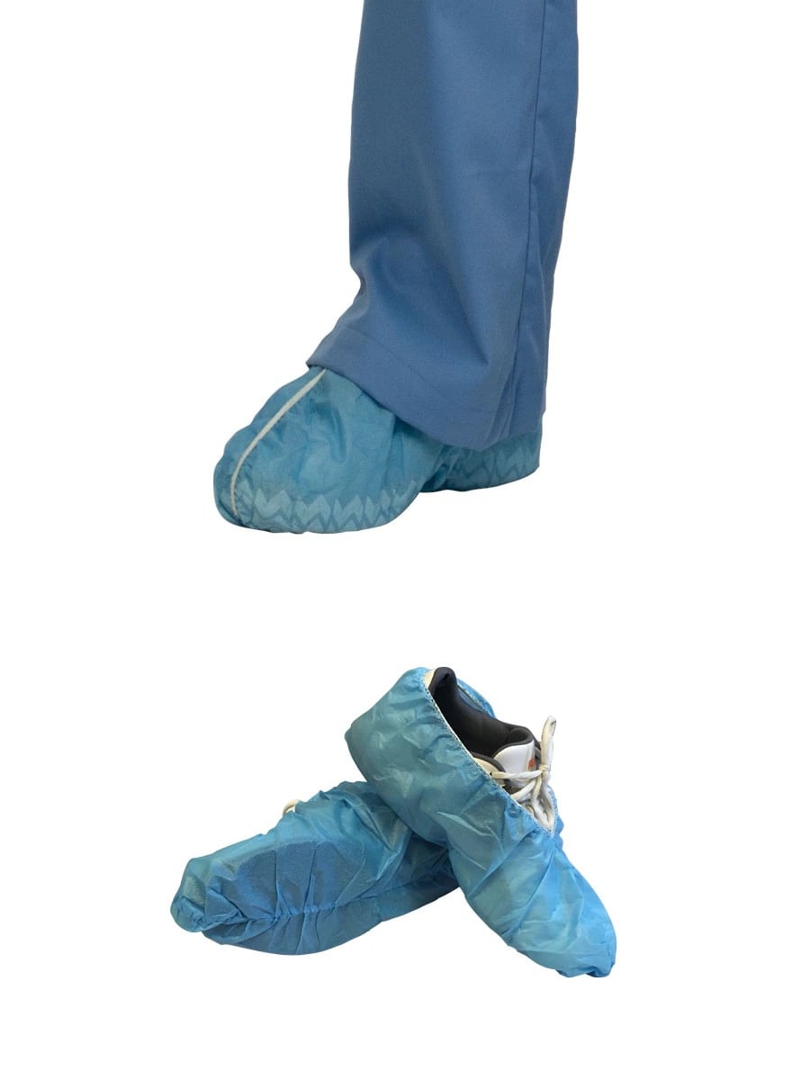 PremierPro Disposable Shoe Covers, 2XL, Blue, Non-Skid, 300/Case