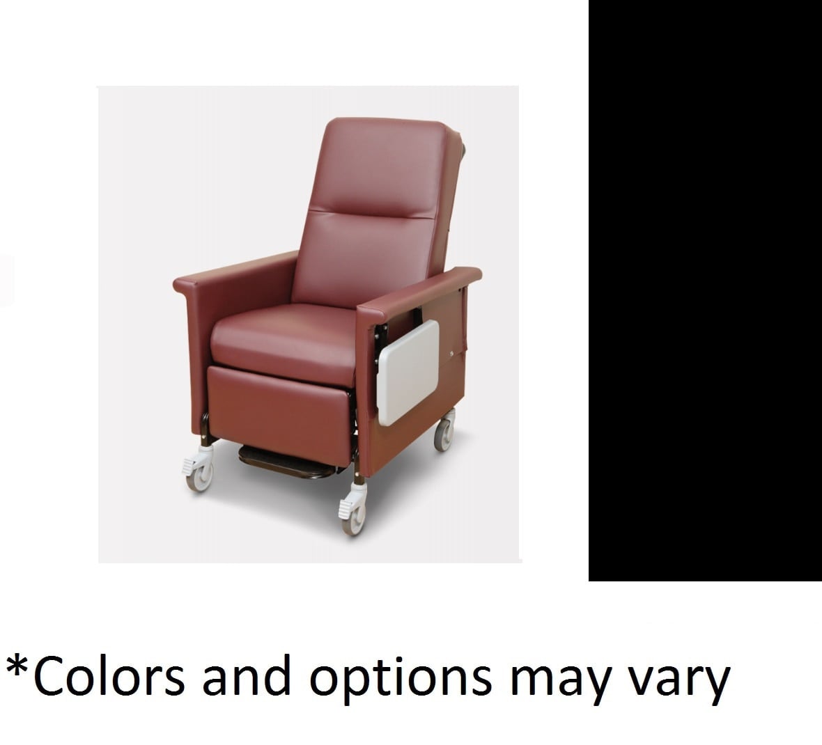 Champion 54 Series Transporter Power Recliner, Powder-Coated Steel Frame, 300 lb Capacity, Black