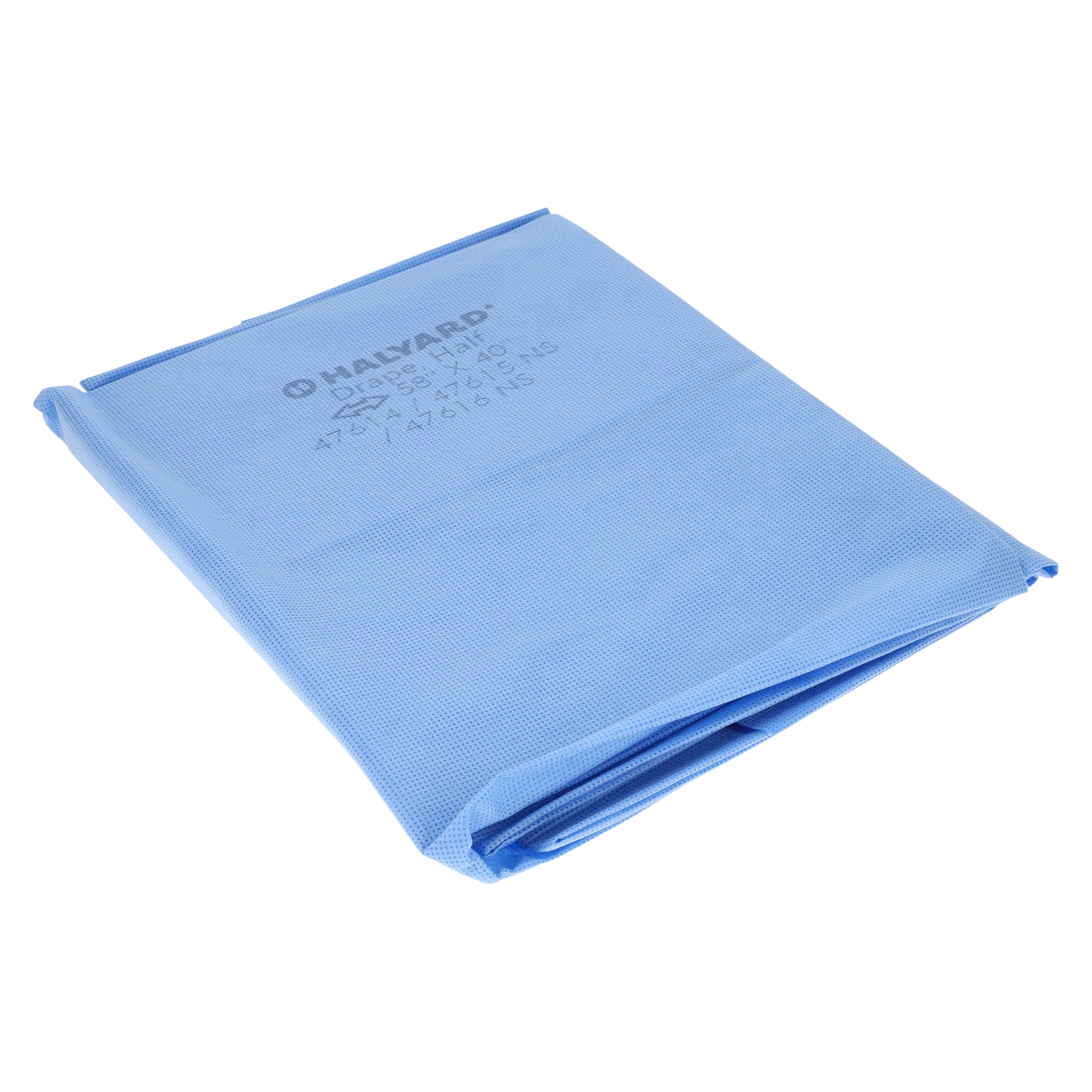 O & M Halyard Half Drape Sheets, Sterile, 40" x 58", Case of 60