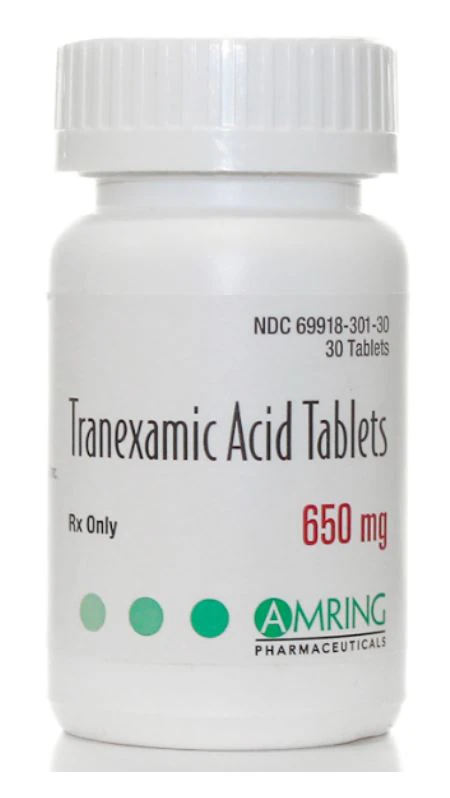Tranexamic Acid Tablets, 650mg, 30/Bottle, Amring Pharmaceuticals