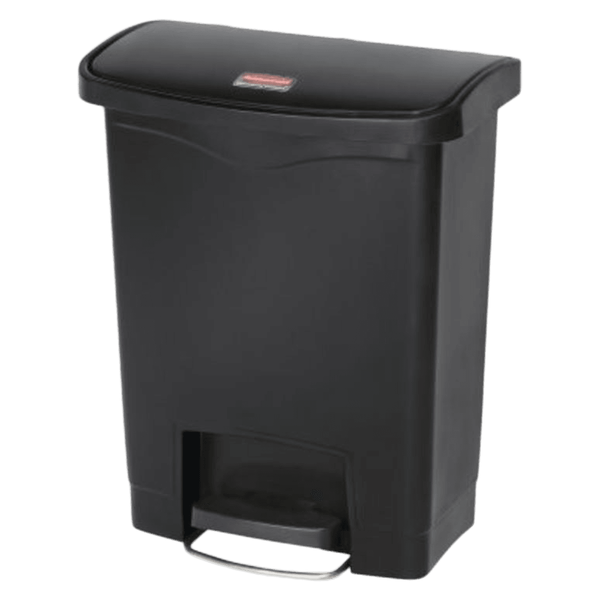 Rubbermaid Commercial Streamline Resin Step-On Container, Slim Profile, Foot Pedal, Hinged Lid, 1 Each