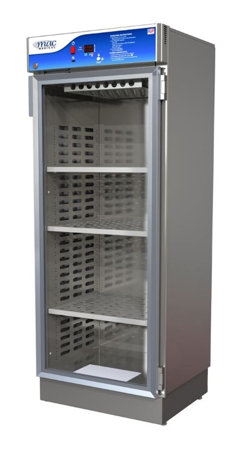 Mac Medical Cabinet Warmer, Single Chamber, Glass Door, Stainless Steel, 13.6 cu ft, 90-160°F, Electric