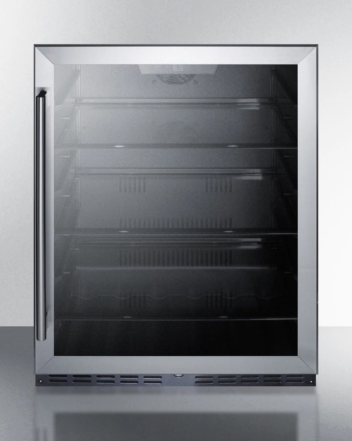 Summit General Purpose Refrigerator, 5 Cu Ft, Glass Door, Right Hinge, 36 to 46F, Frost Free