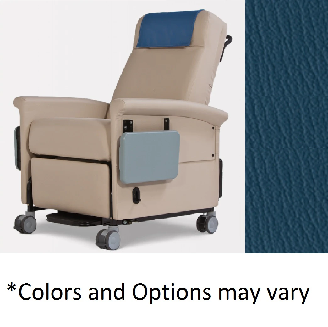 Champion Ascent 65 Series Power Patient Recliner, Powder-Coated Steel Frame, 300 lb Capacity, Colonial Blue