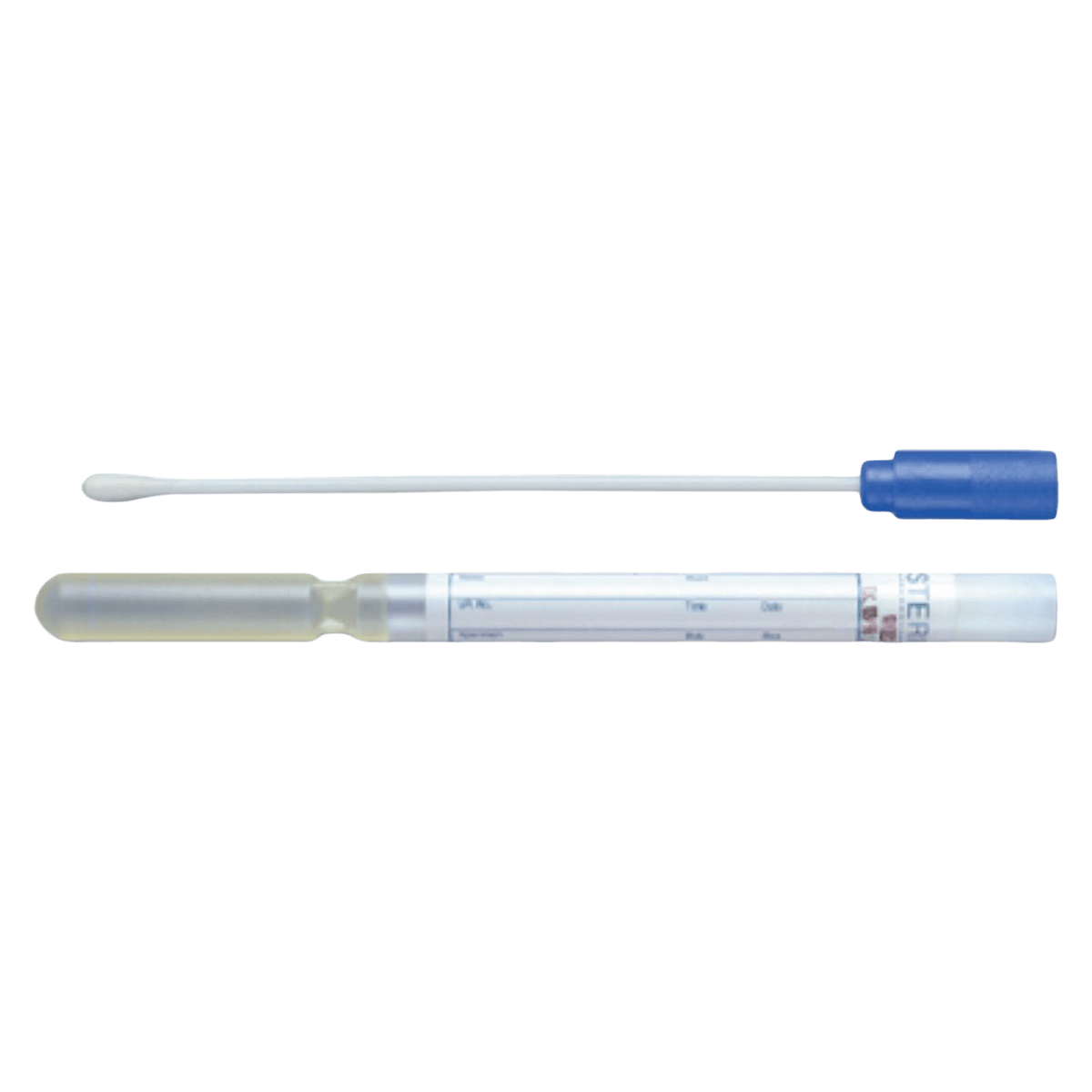 Healthlink Liquid Stuart Transport System, 1mL, Sterile, Single Swab, Blue Cap, Rayon Tip, 50/Box