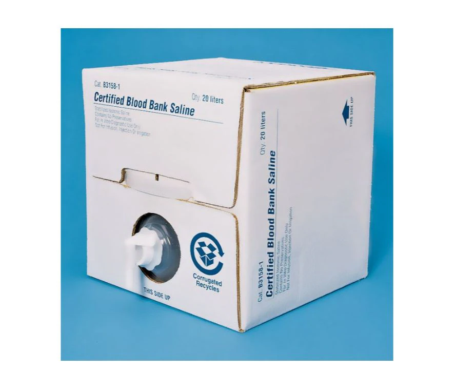 Thermo Scientific Blood Bank Saline, Unbuffered, pH 6.0-7.5, 10L Cubitainer
