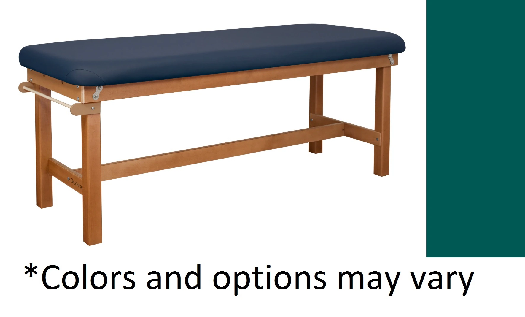 Oakworks Powerline Treatment Table, 30" Wide, Bluegrass Upholstery, Without Shelf, 500 lb Capacity