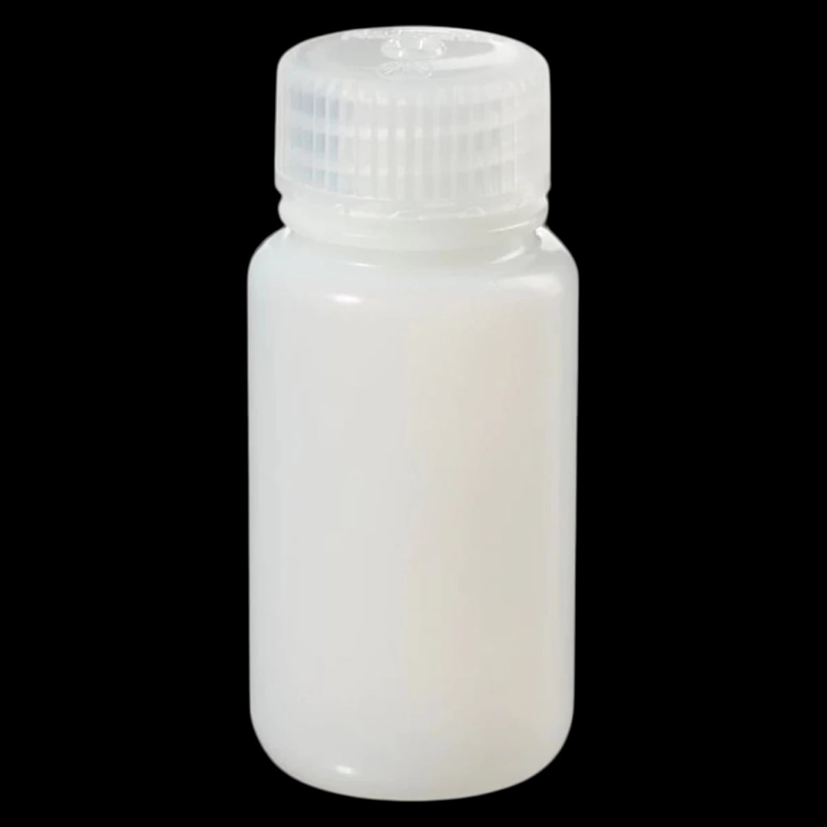 Nalgene Wide-Mouth Bottle, HDPE, Natural Translucent, 60mL, 86mm, Polypropylene Screw Cap, 12/Pk