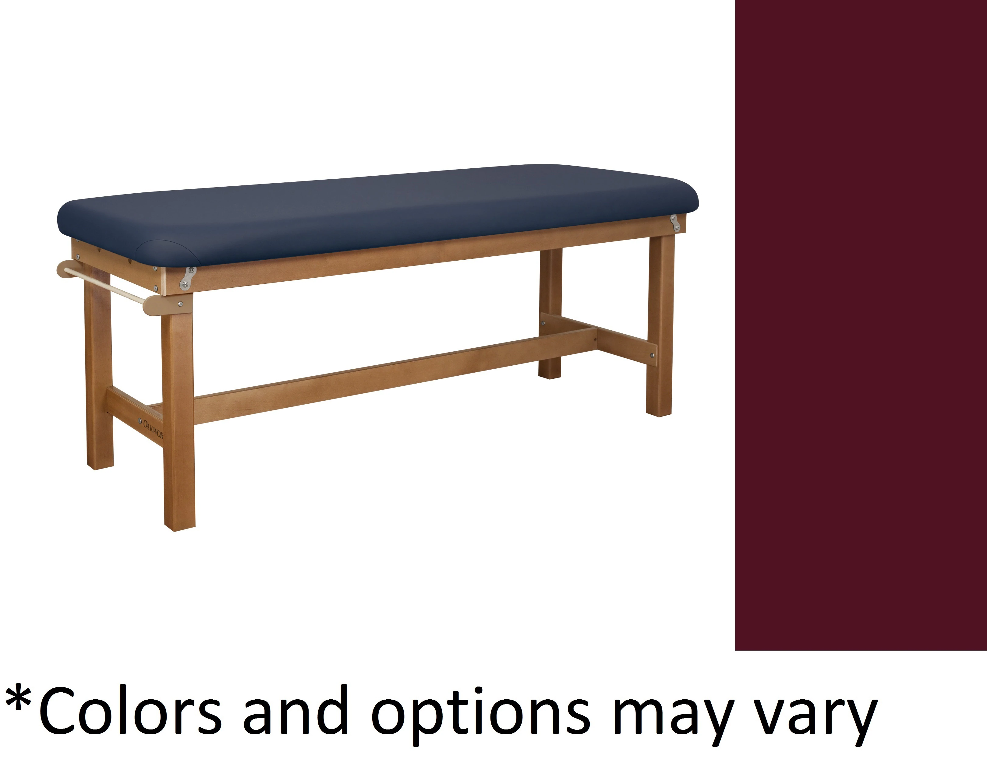 Oakworks Powerline Treatment Table, Flat Top, 30" Width, Ruby, 500 lb Capacity