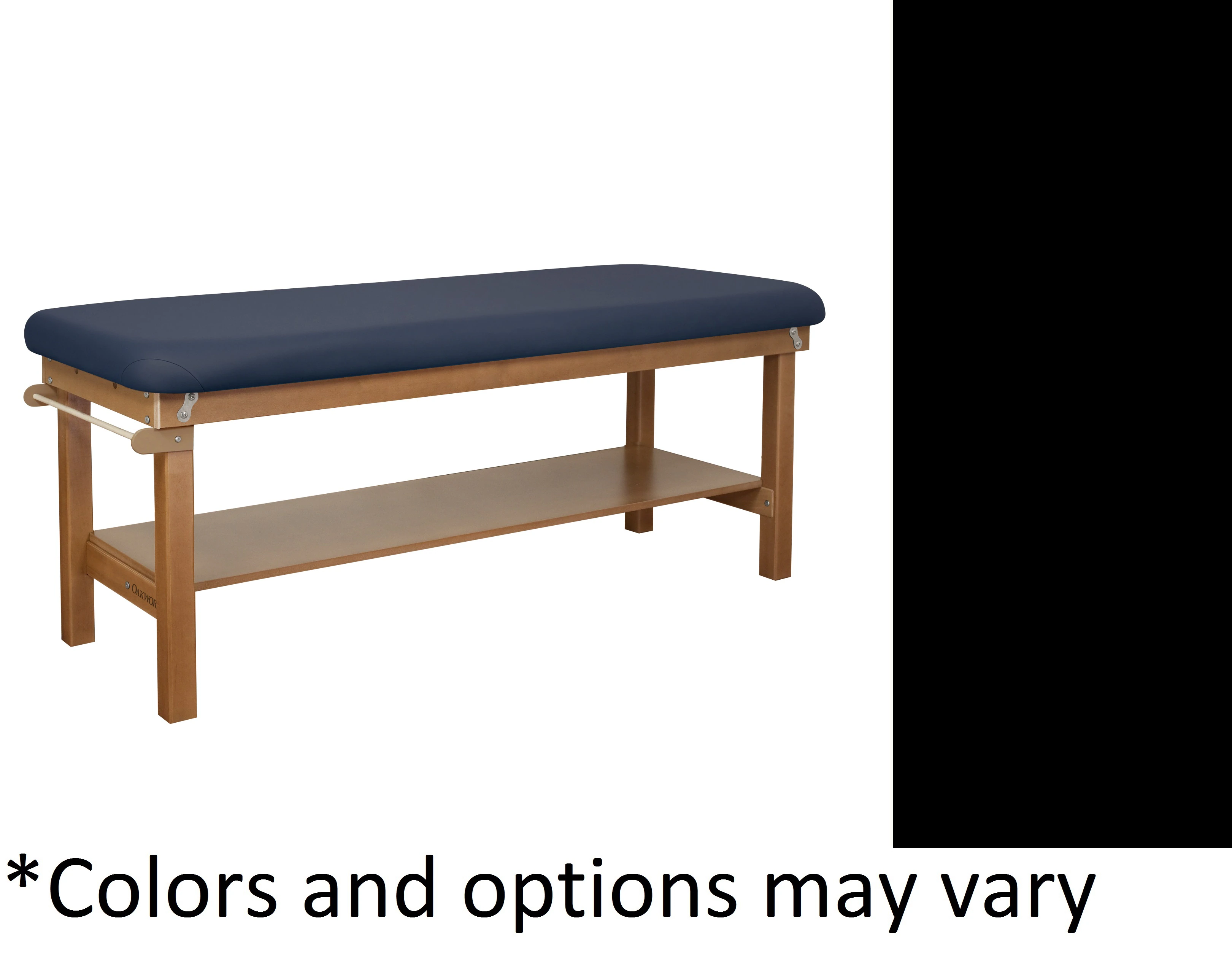 Oakworks Powerline Treatment Table, Flat Top with Shelf, Coal, 500 lb Capacity