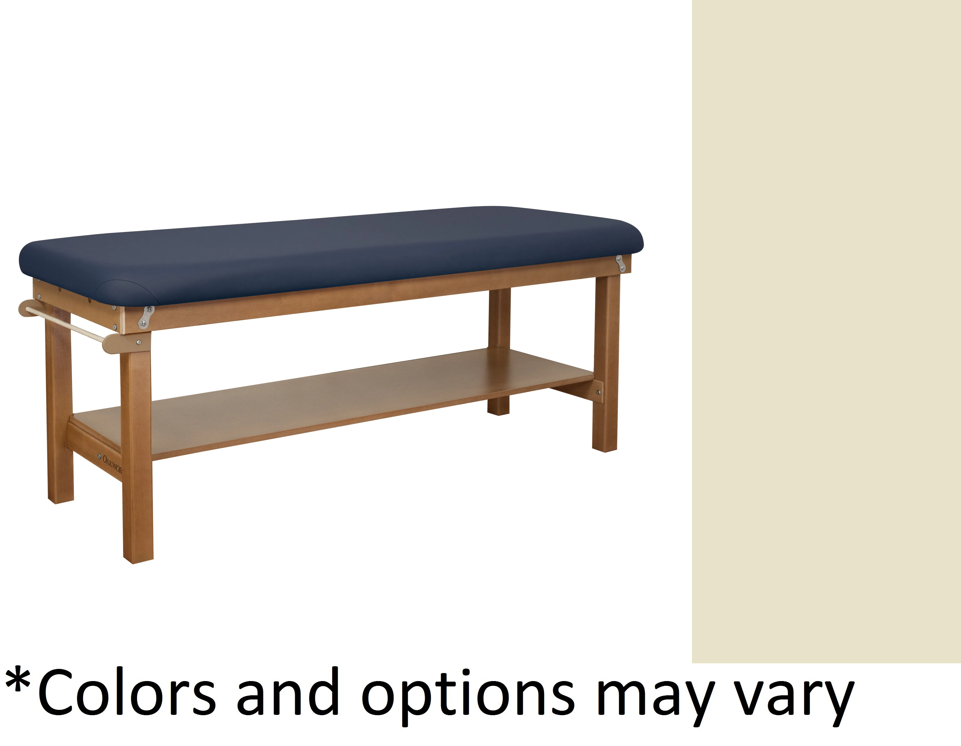 Oakworks Powerline Treatment Table, Flat Top with Shelf, Opal, 500 lb Capacity