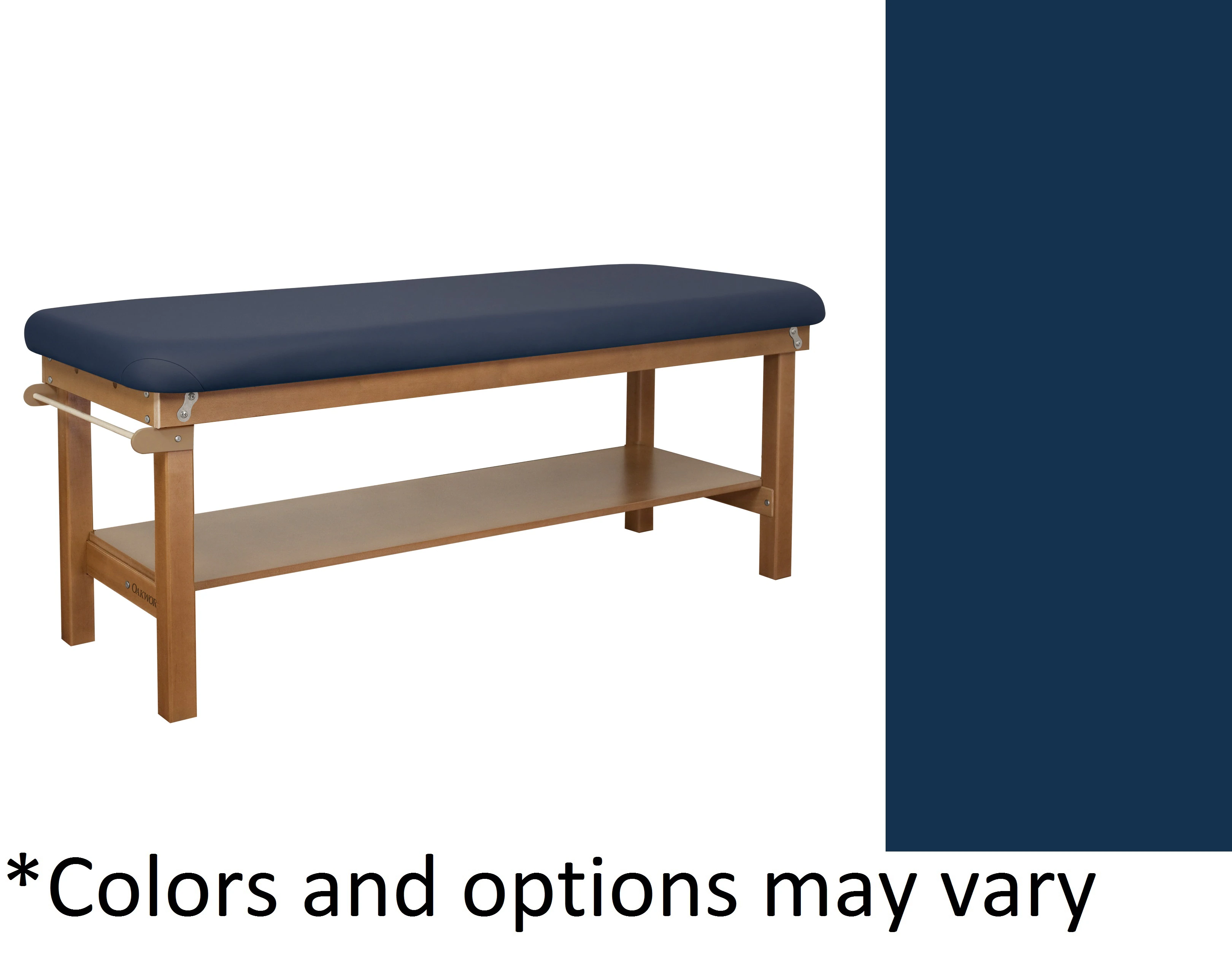 Oakworks Powerline Treatment Table, Flat Top with Shelf, Sapphire, 500 lb Capacity