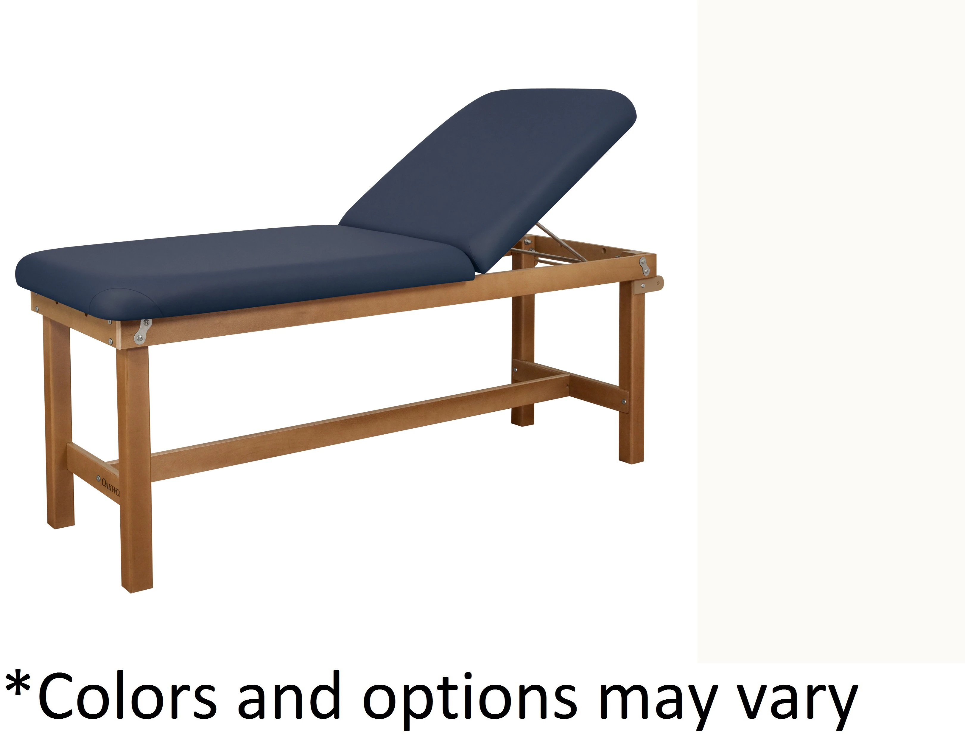 Oakworks Powerline Treatment Table with Backrest, 30" Width, White, 500 lb Capacity