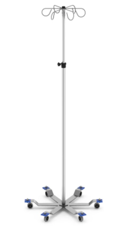 Mac Medical IV Stand, 6-Leg Base with 6 Hooks, Height Adjustable 68-108"