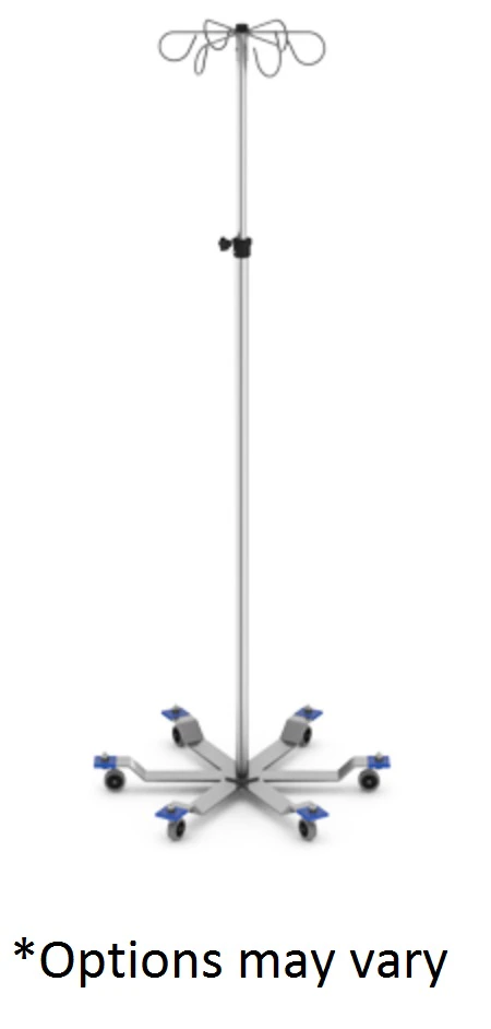 Mac Medical IV Stand, 5-Leg Base, 6 Hooks
