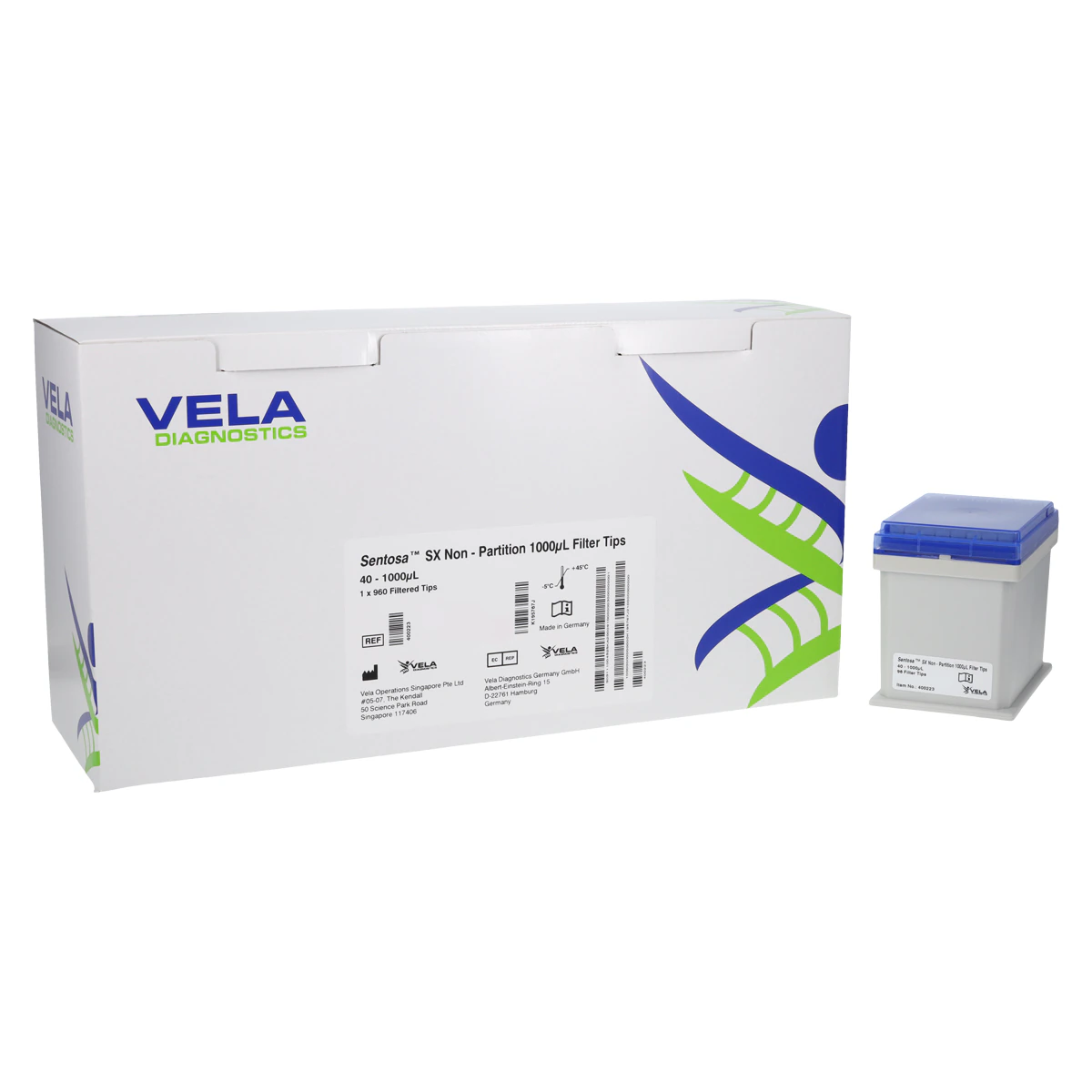 Sentosa SX Filter Pipette Tips, 1000 µL, Disposable, Non-Partitioned, 960/Box (10 x 96)