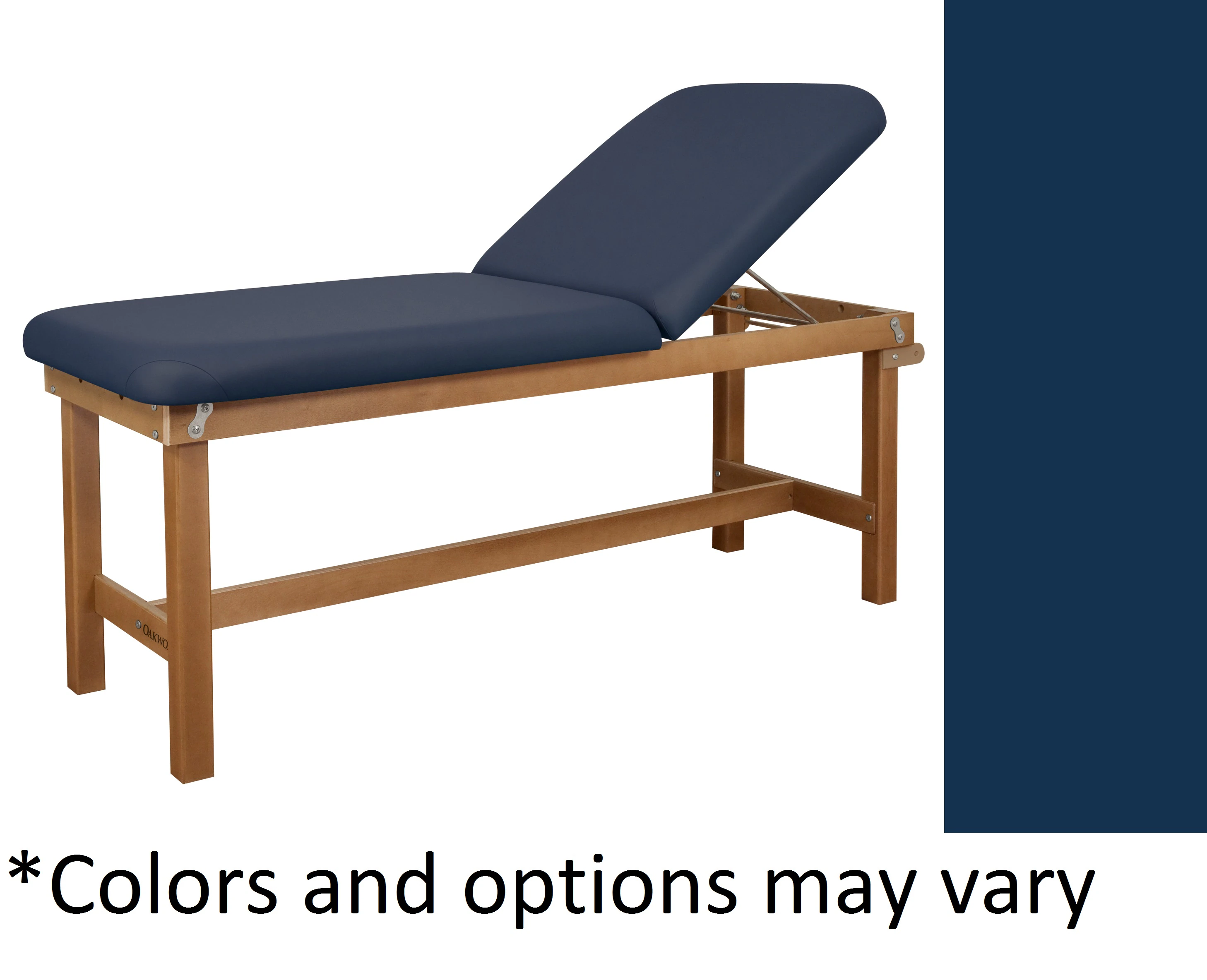 Oakworks Powerline Treatment Table, 30" Backrest, Gray Sapphire Upholstery, 500 lb Capacity