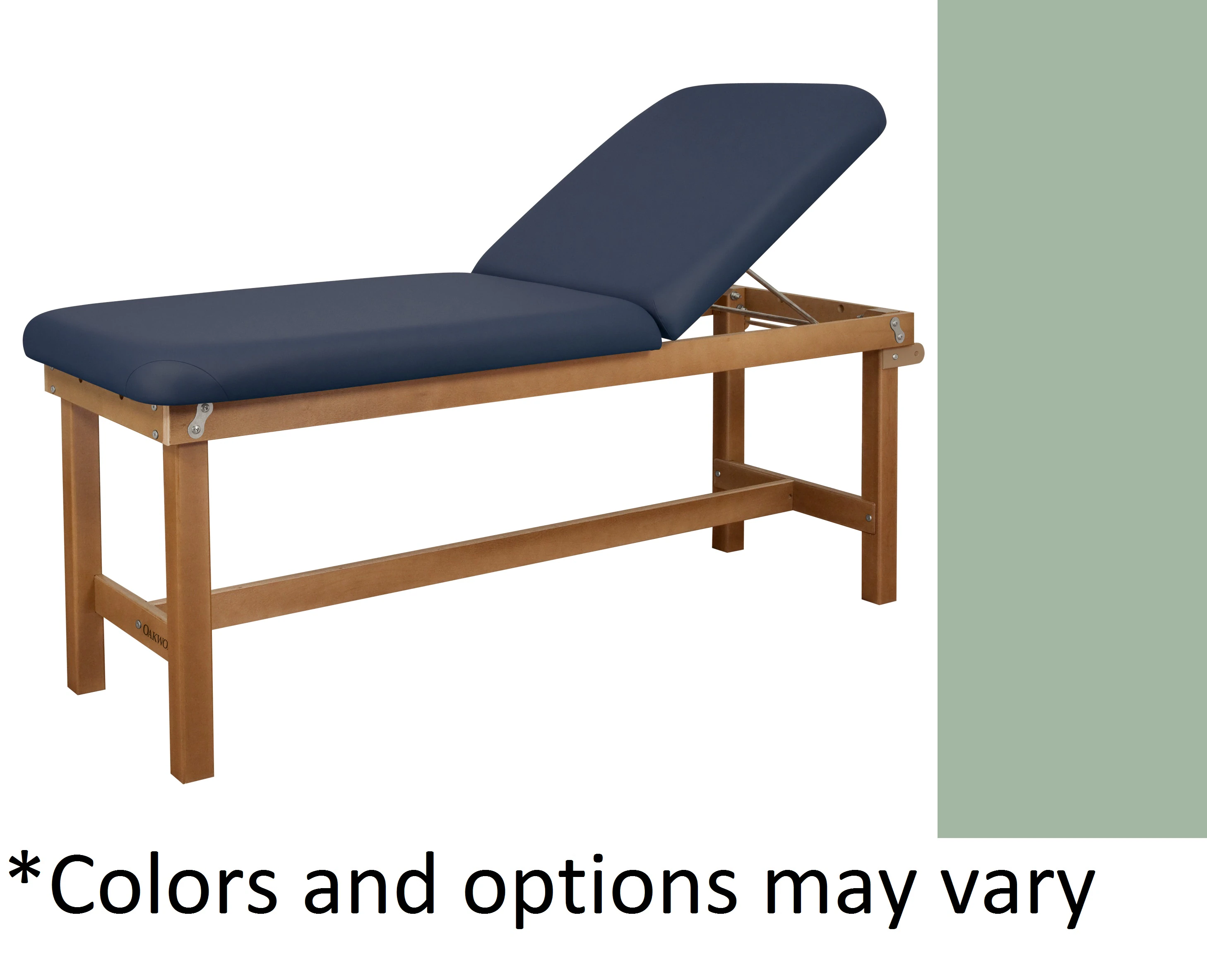 Oakworks Powerline Treatment Table, 30" Backrest, Gray Sage, 500 lb Capacity