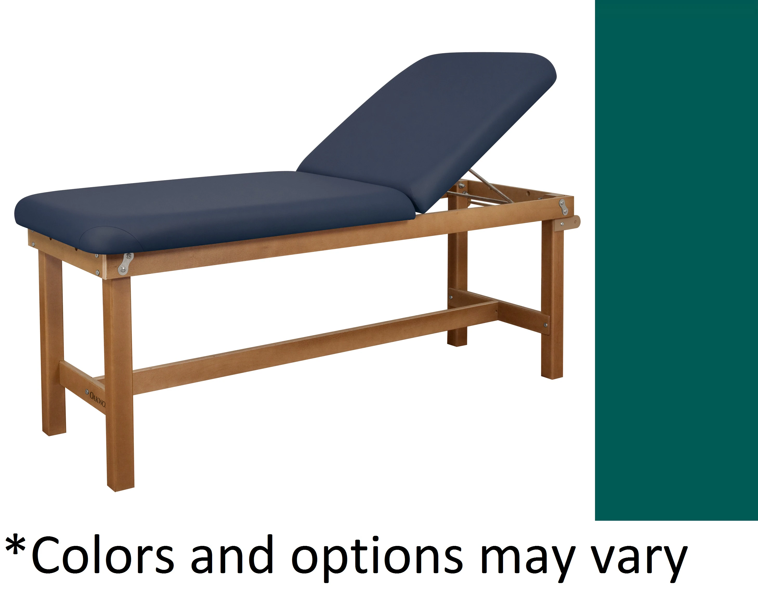 Oakworks Powerline Treatment Table, 30" Backrest, Gray Upholstery, Bluegrass Frame, 500 lb Capacity