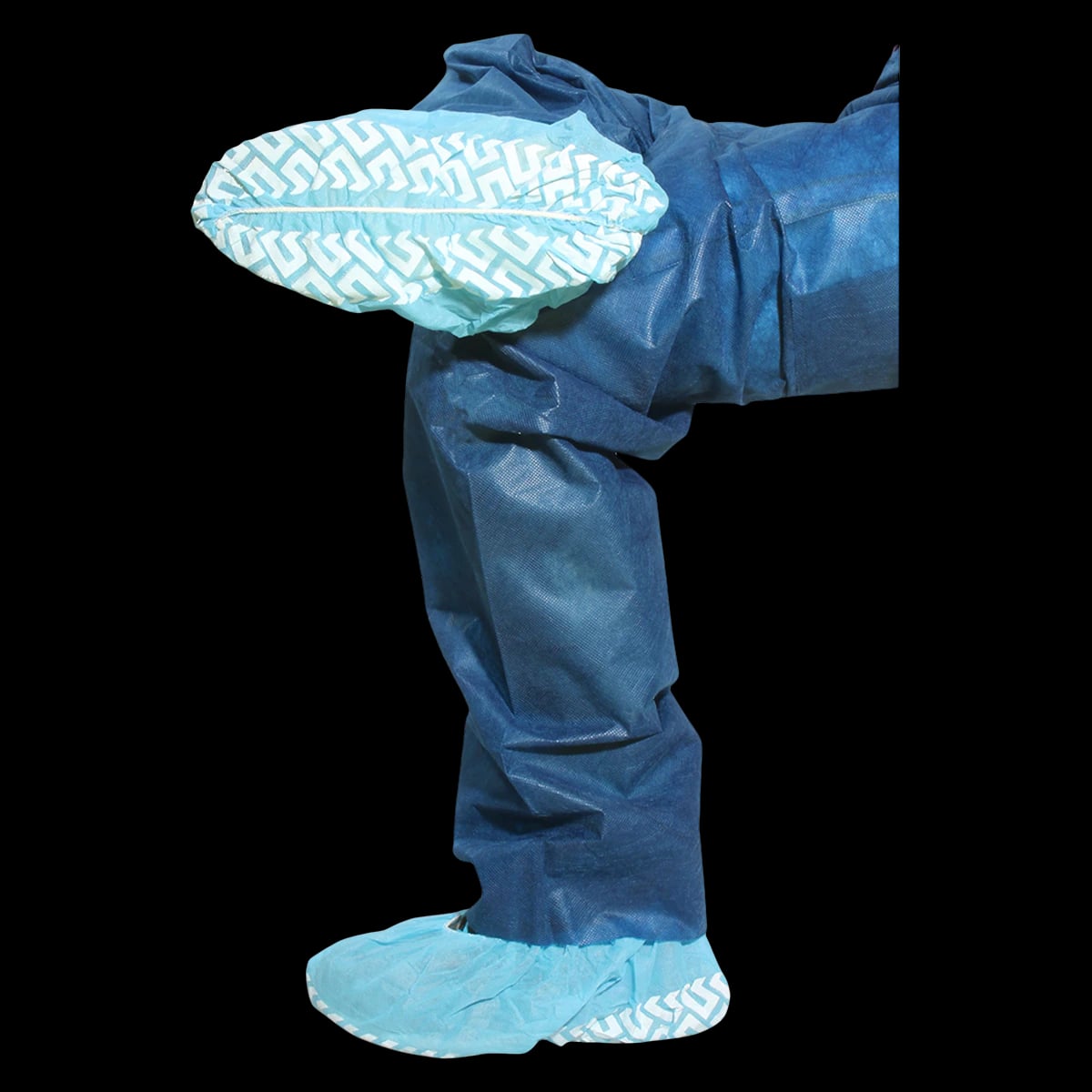 Dukal Non-Skid Shoe Covers, Blue, One Size Fits Most, Latex-Free, 100/Bag, 350-10