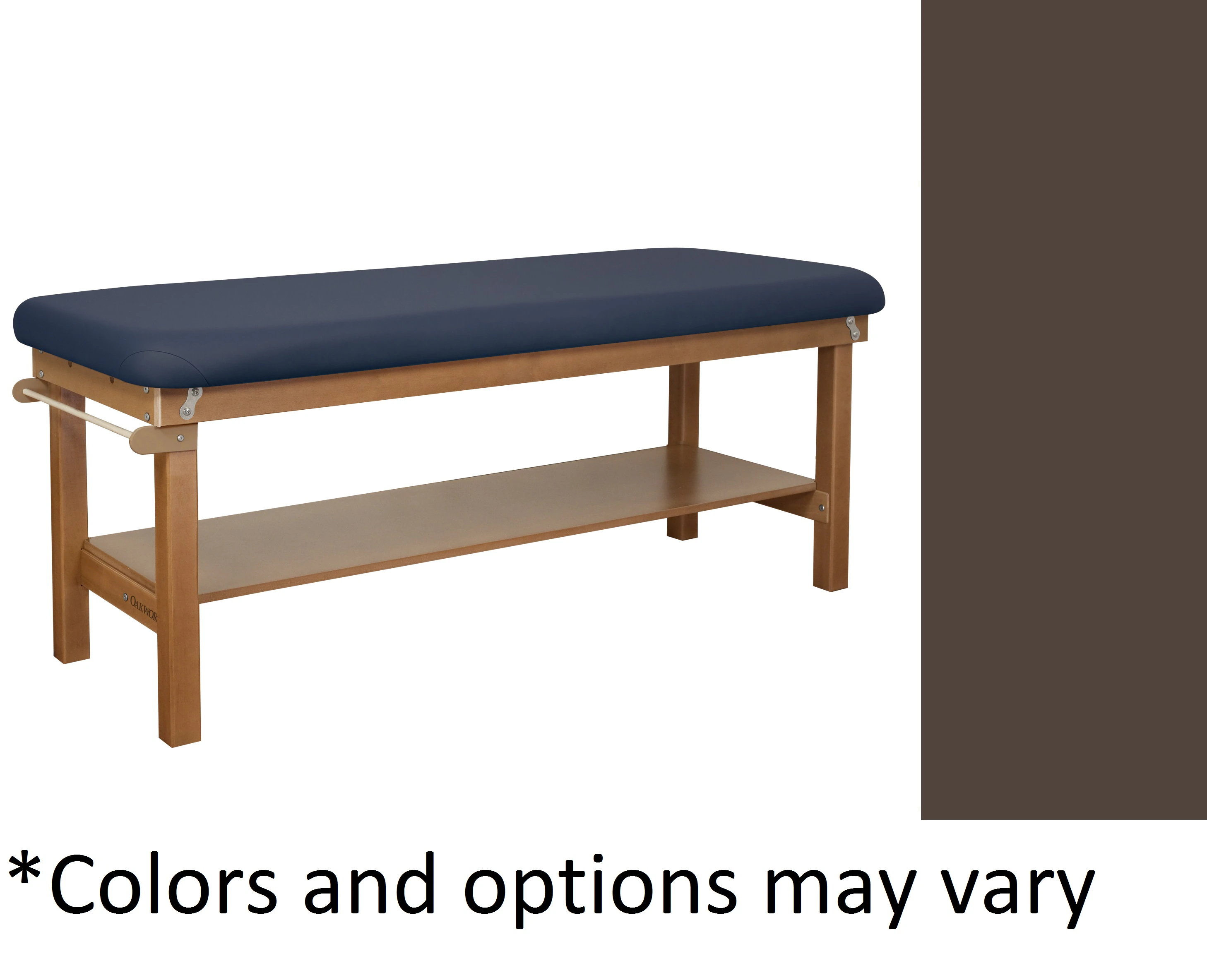 Oakworks Powerline Treatment Table with 27" Flat Shelf, Espresso, 500 lb Capacity