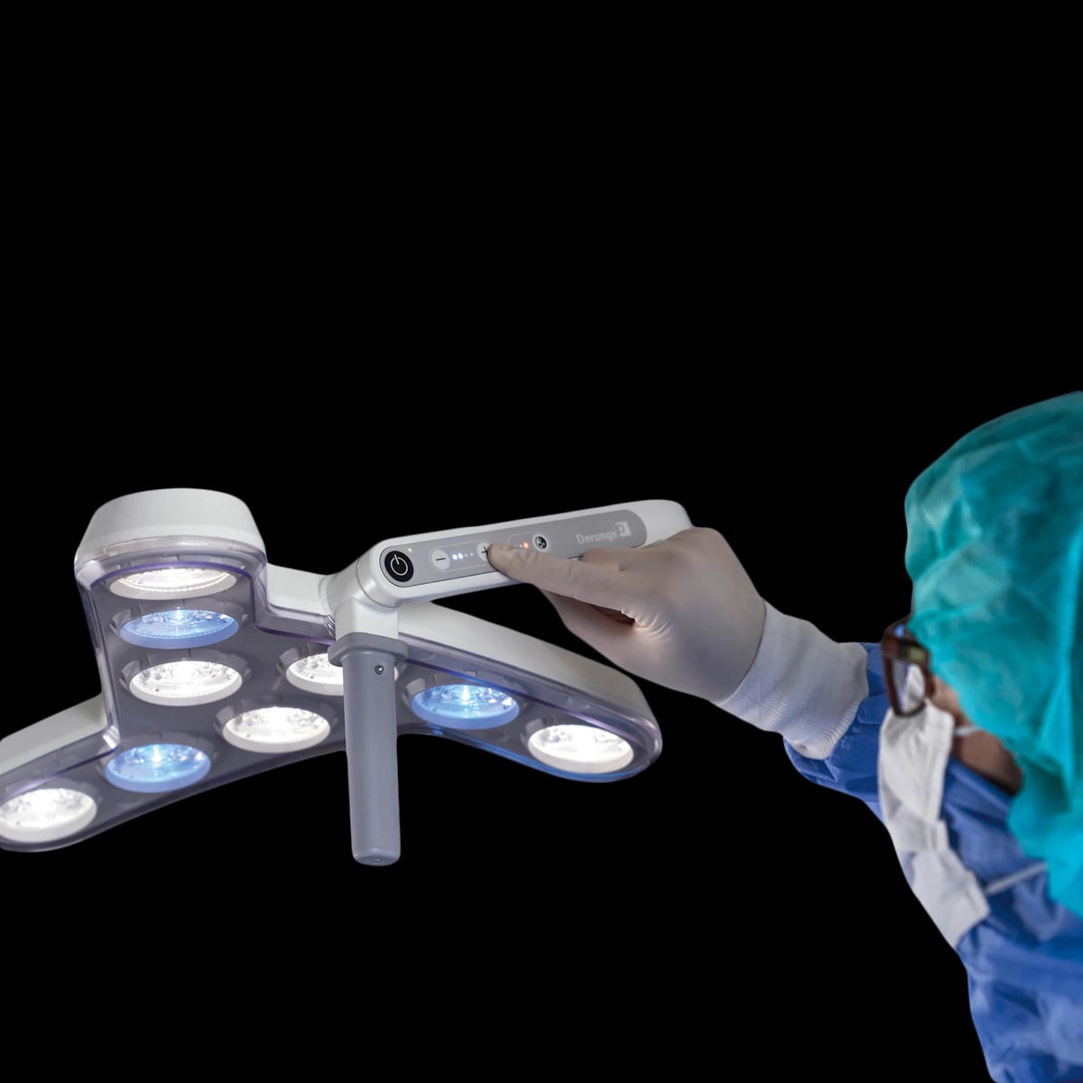 Waldmann Triango 100 LED Exam Light, Ceiling Mount, 100,000 Lux