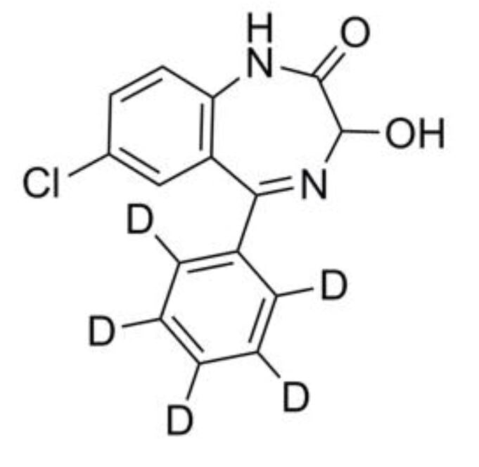 Oxazepam-D5 Reference Solution, 100 µg/mL in Methanol, for GC/MS & LC/MS, Ampule