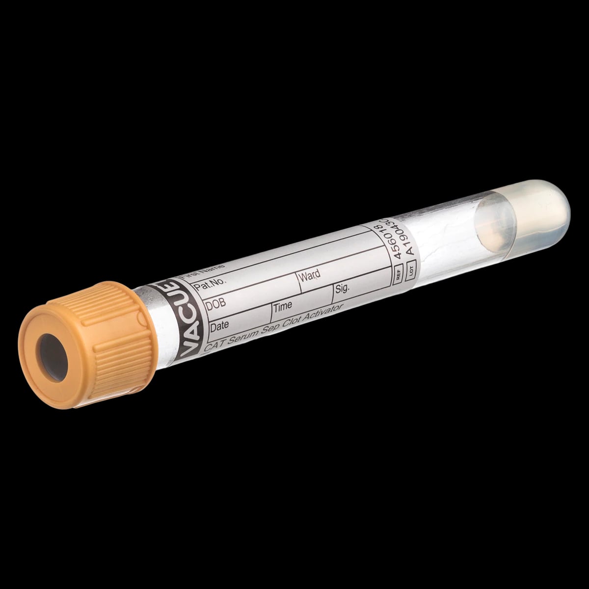 Vacuette Venous Blood Collection Tube, Gold/Black, 5mL, Plastic, Sterile, 50/Pk