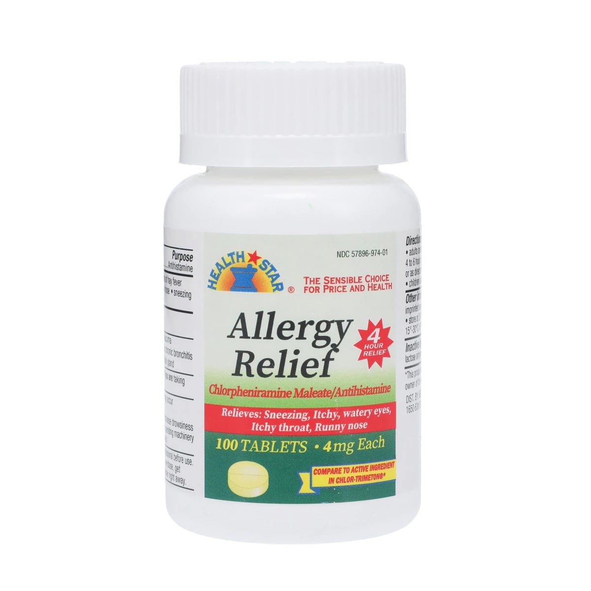 Chlorpheniramine Tablets, 4mg, 100/Bottle, Geri-Care Pharmaceuticals