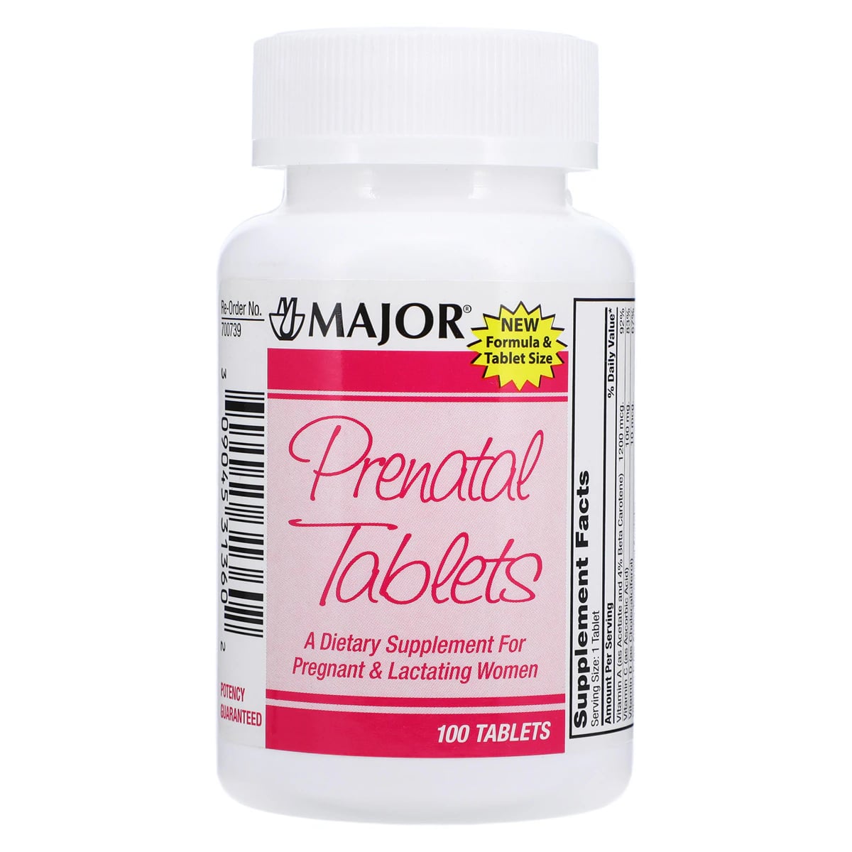 Major Pharmaceuticals Prenatal Tablets, 100/Bottle