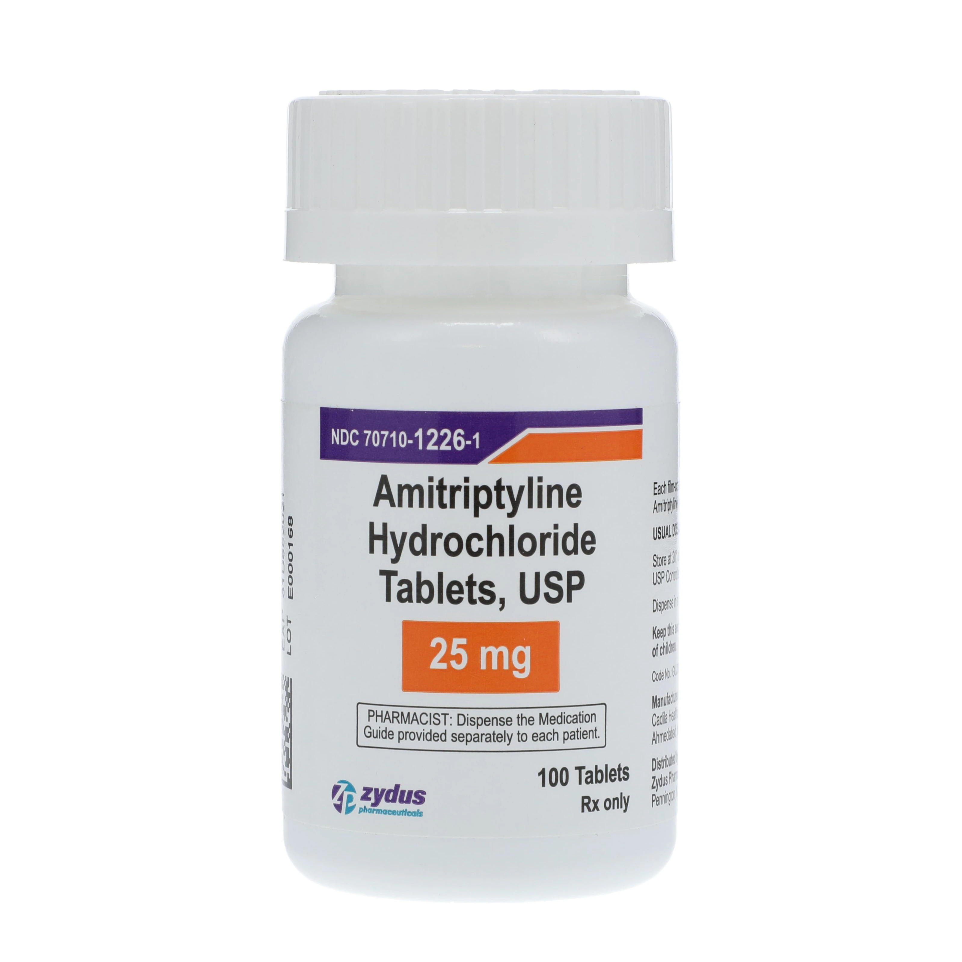 Amitriptyline HCl Tablets, 25mg, 100/Bottle