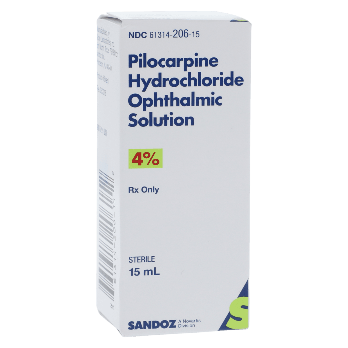 Pilocarpine HCl Ophthalmic Solution 4%, 15 mL Bottle, Sandoz