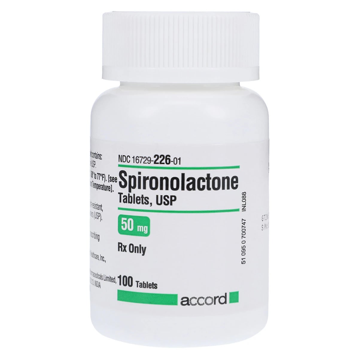 Spironolactone Tablets 50mg, 100 Count Bottle