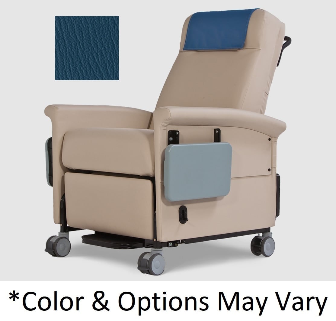 Champion Ascent 65 Series Transporter Recliner, Manual, Powder-Coated Steel Frame, 300 lb Capacity, Colonial Blue