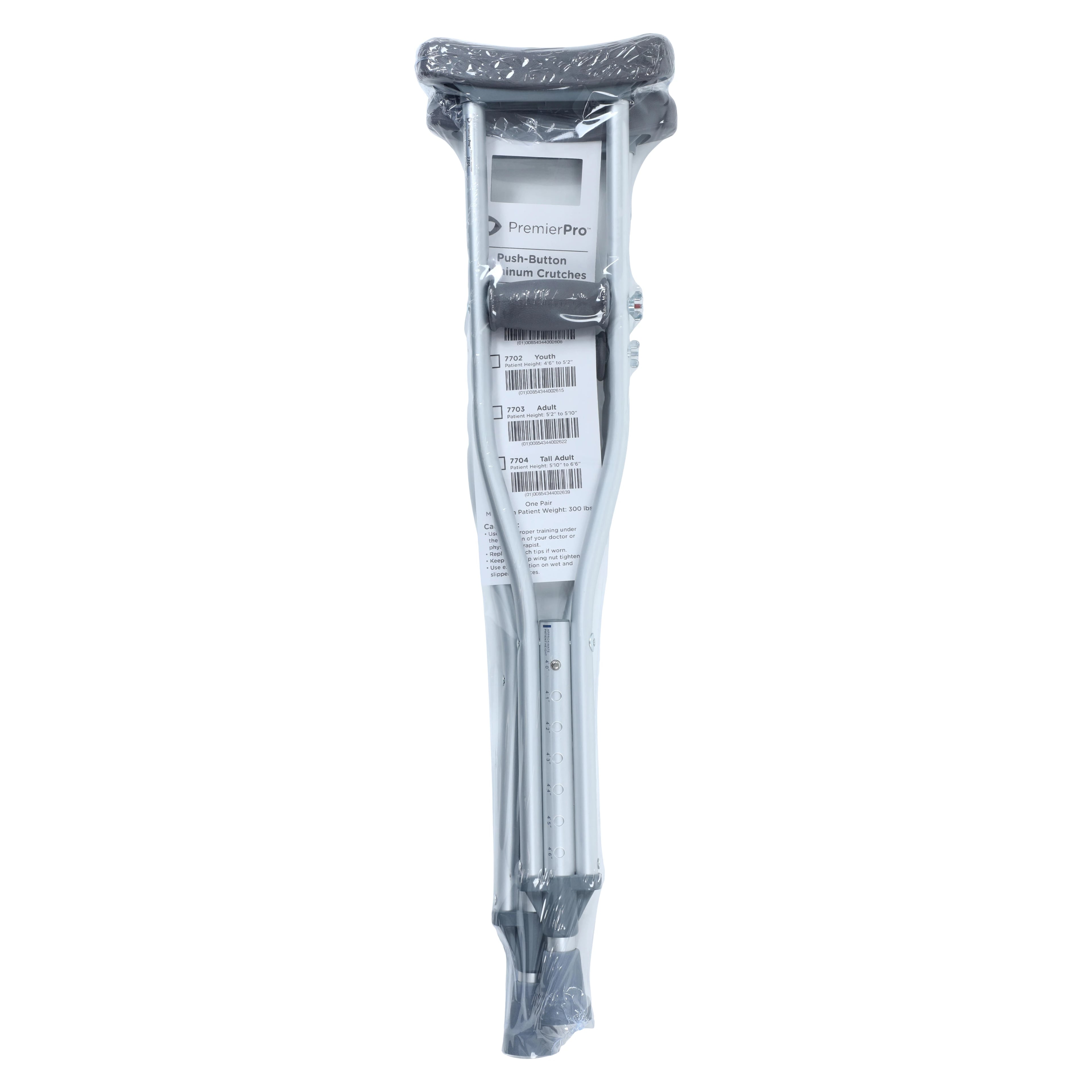 MED PremierPro Aluminum Crutches, Child, 31-37" Height, 300 lb Capacity