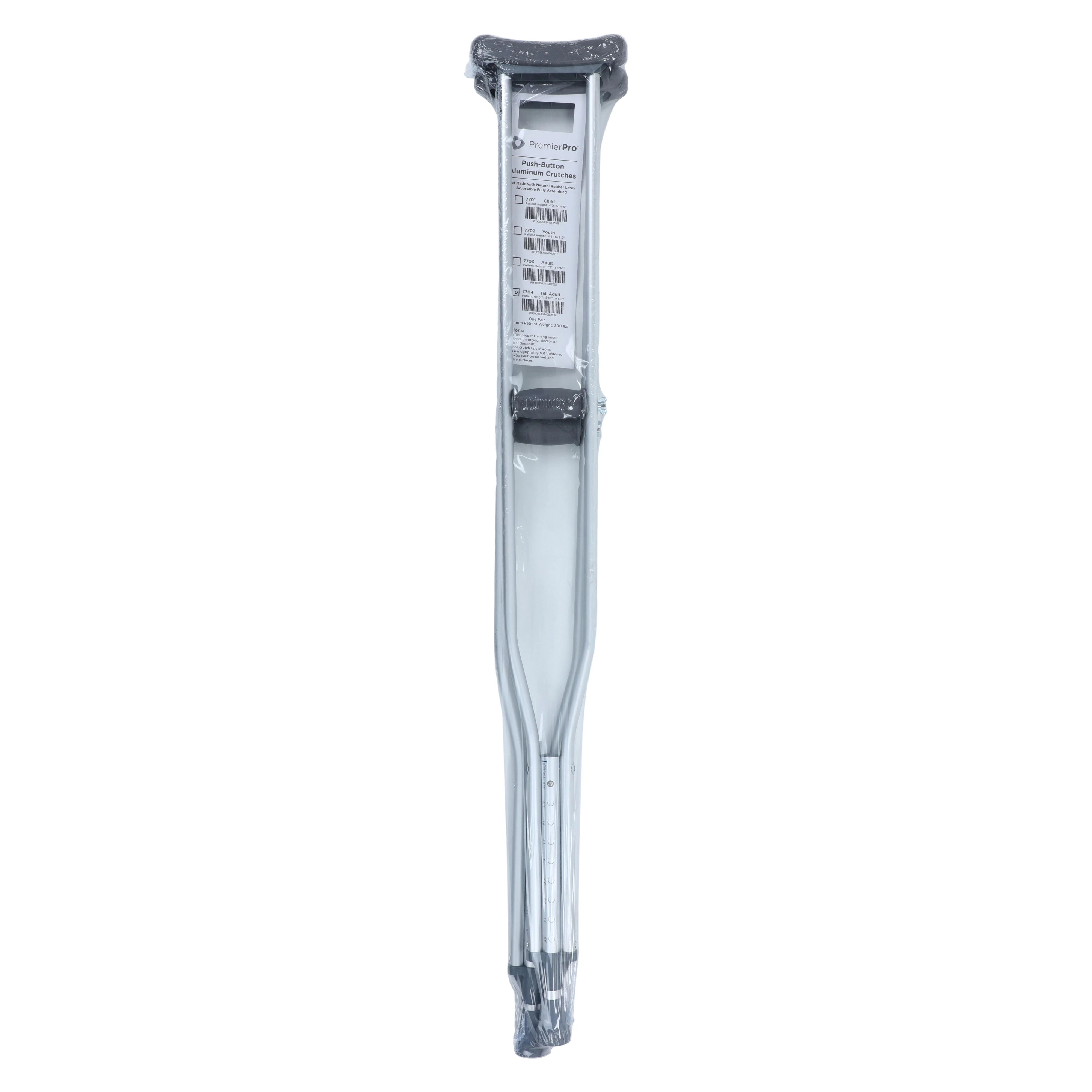 MED PremierPro Aluminum Crutches, Adult, 300 lb Capacity, 53-61" Height, S2S Global