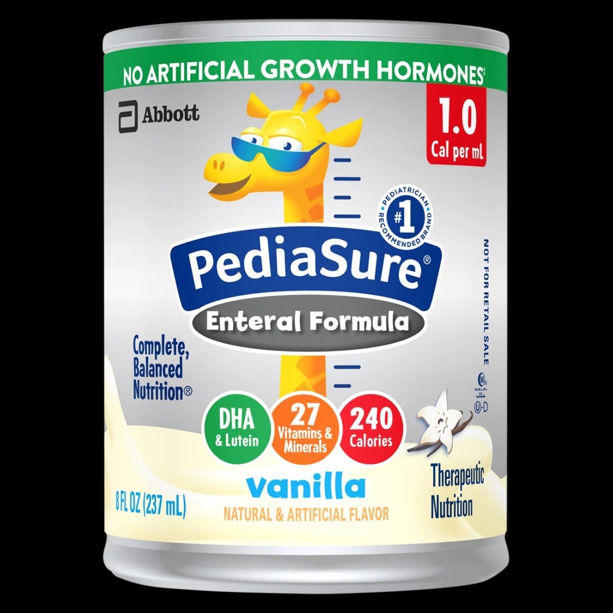 Pediasure Pediatric Enteral Formula, Vanilla, 8 oz Can, 24/Case
