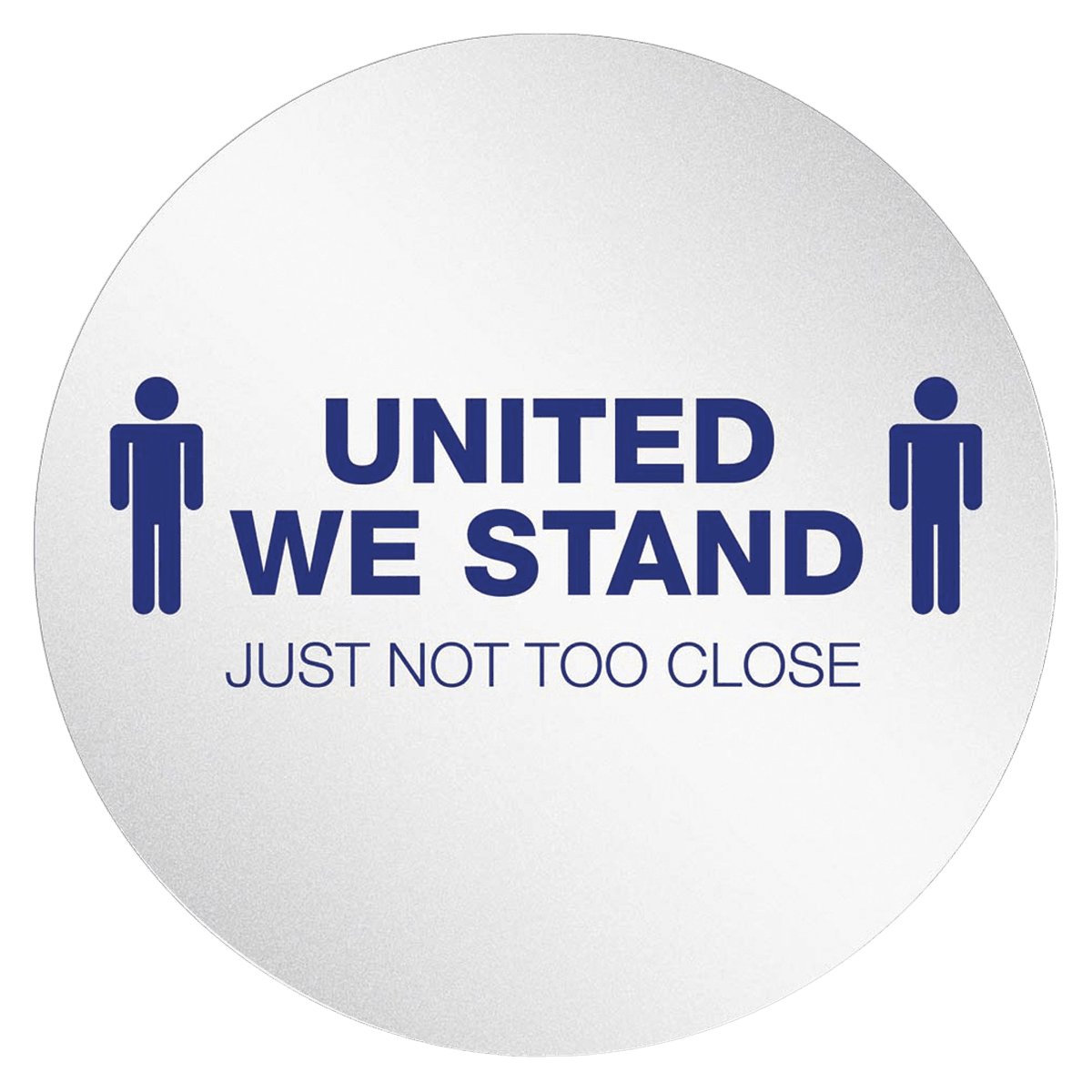 StandSafe United We Stand Just Not Too Close Floor Sticker, Clear/Blue