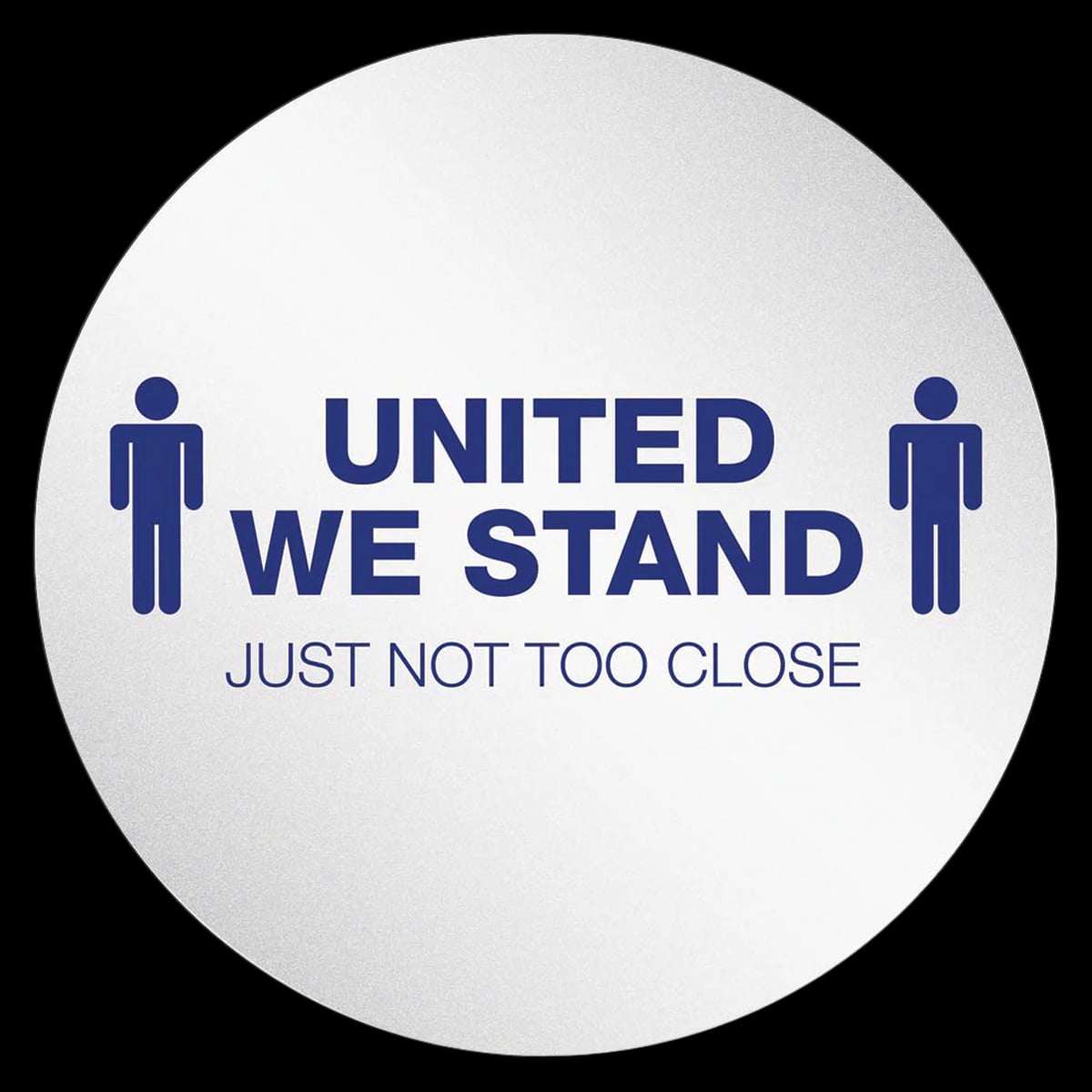 Deflect-O United We Stand Just Not Too Close Floor Sticker, Clear/Blue, with Adhesive