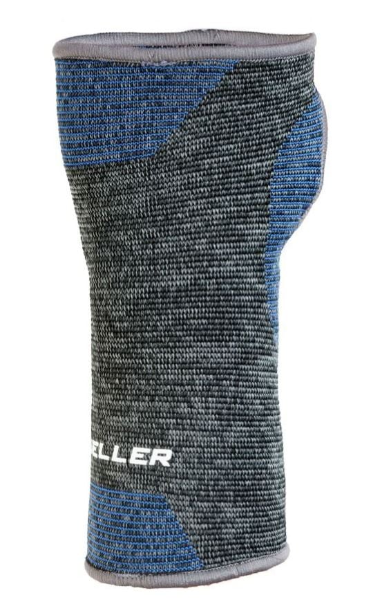 Mueller 4-Way Wrist Support, Medium/Large, Elastic, Fits 6.7-8.2" Wrist