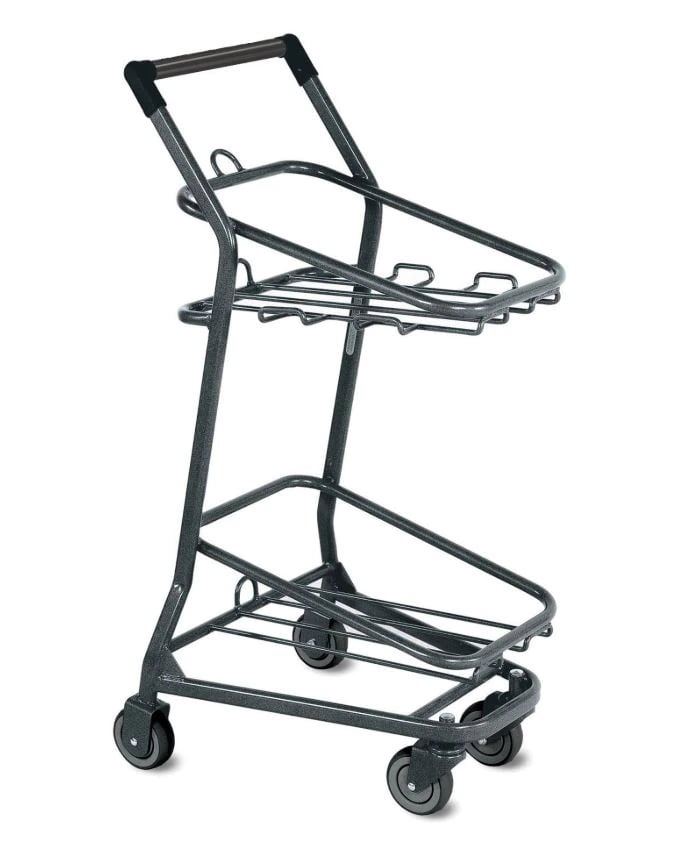 Marketlab RediCart Deluxe Double Basket Cart, 4" Non-Marking Wheels