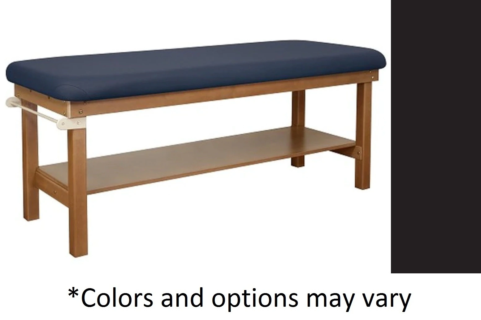 Oakworks Powerline Treatment Table with Flat Shelf, 30" Width, Coal Finish, 500 lb Capacity