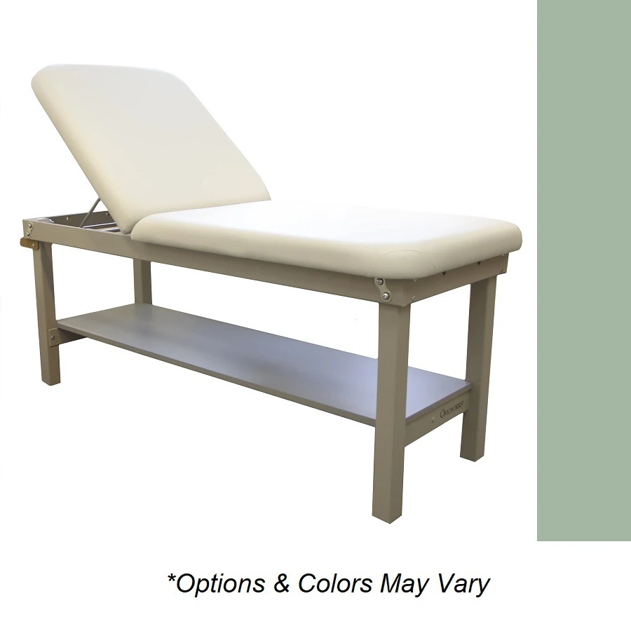 Oakworks Powerline Treatment Table with Backrest Shelf, 30" Sage, 500 lbs Capacity