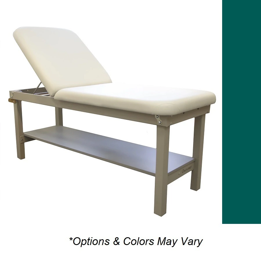 Oakworks Powerline Treatment Table, Gray Backrest, 27" Width, Bluegrass Upholstery, 500 lb Capacity