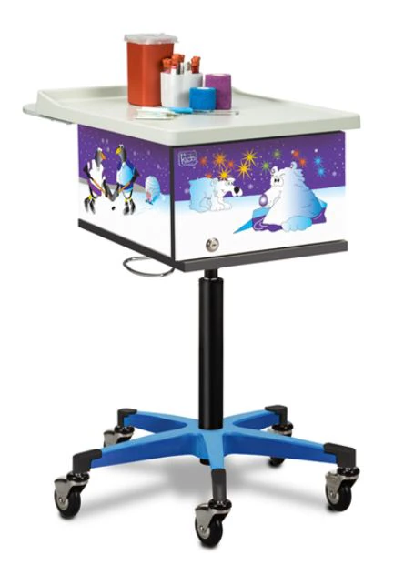 Clinton Industries Phlebotomy Cart with 3" Caster Lock