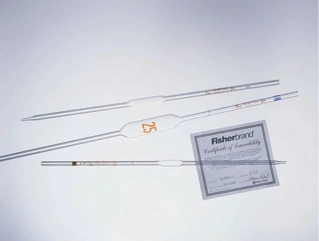 Fisher Scientific Volumetric Pipet, 5 mL, Graduated, Reusable, Class A, 6/Case