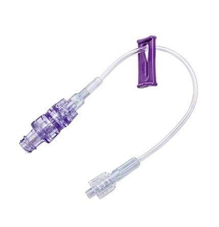 B. Braun TKO-6P High Pressure Extension Set, 6" Microbore, 0.40 mL, Rotating Male Luer Lock, Non-Removable Slide Clamp, Needleless Connector, DEHP-Free, Sterile, 100/Case