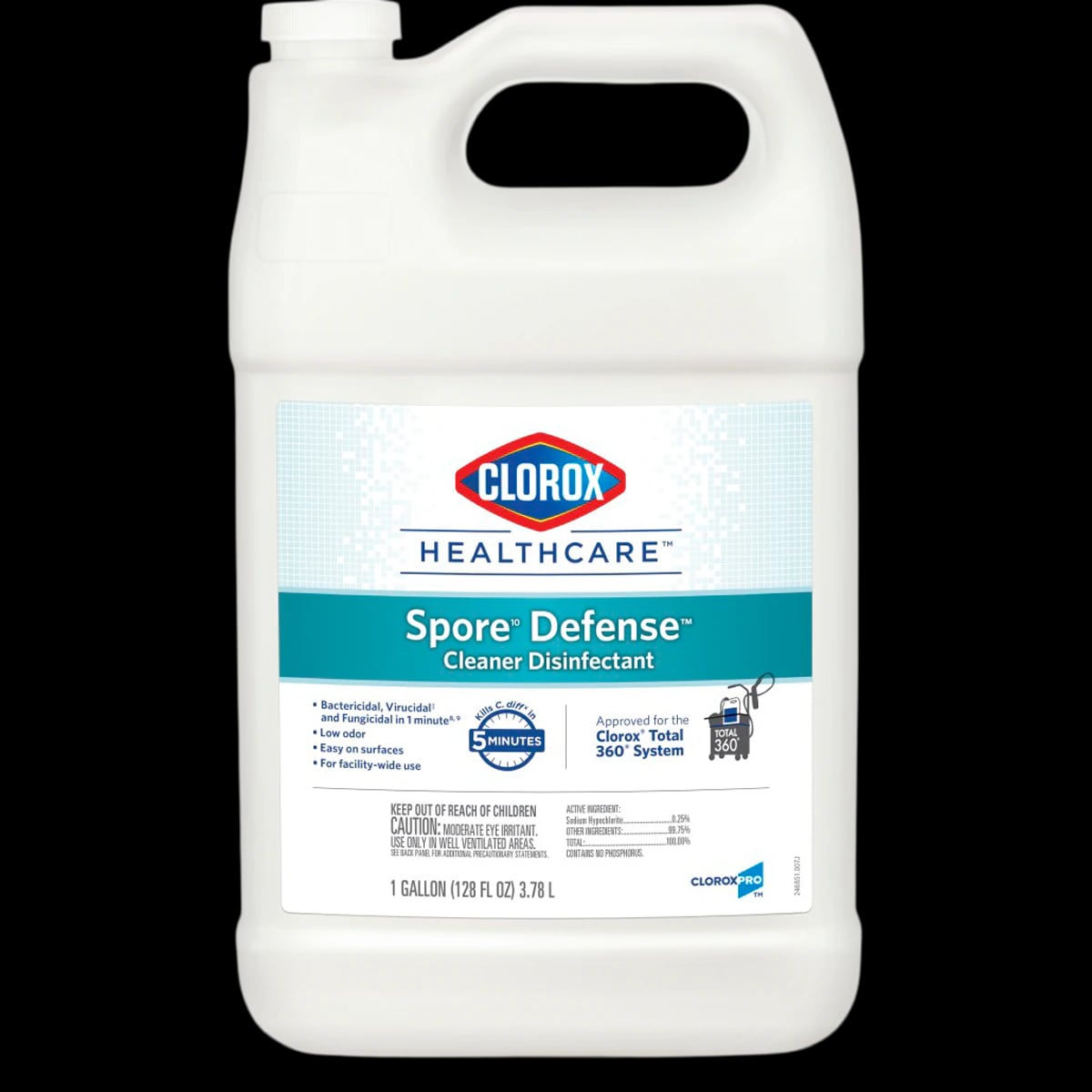 Clorox Healthcare Spore Defense Liquid Cleaner & Disinfectant Refill, Low Odor, 128 oz, 4/Case