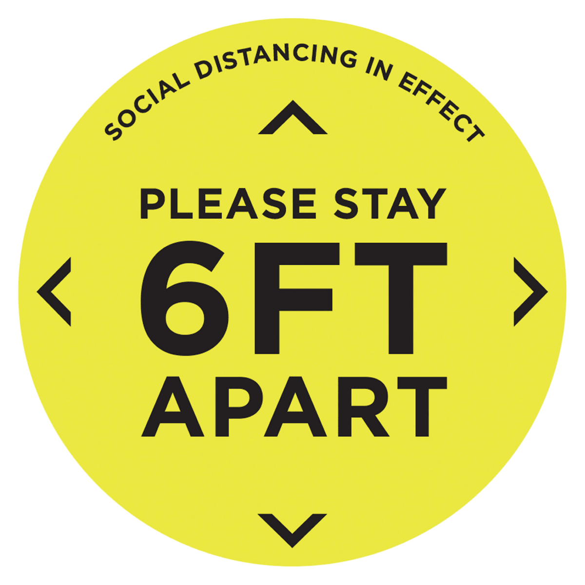 Social Distancing Floor Stickr Decal, 6 per Package