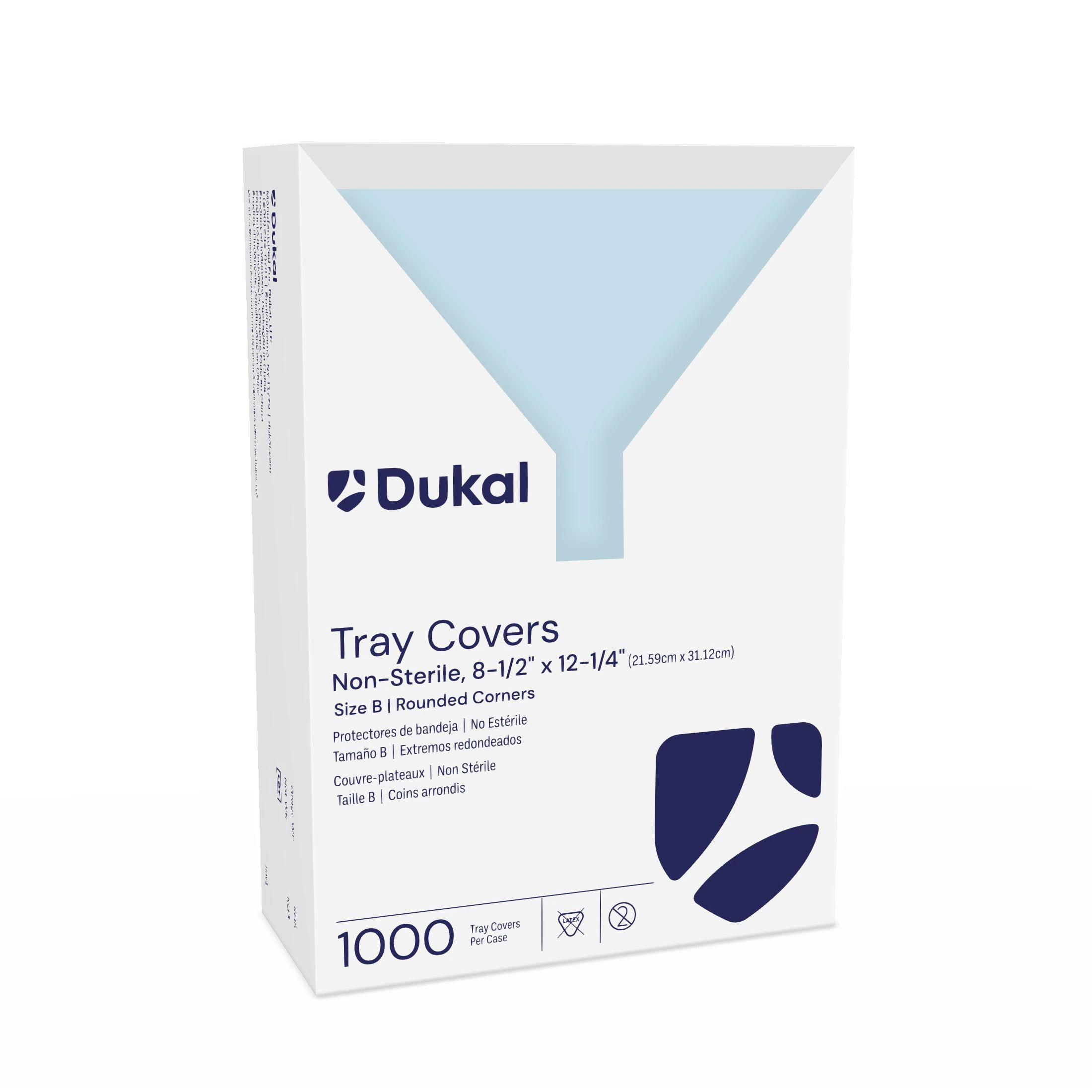 Dukal Disposable Paper Tray Covers, Size B, 8.5" x 12.25", Blue, 1000/Box, 27503